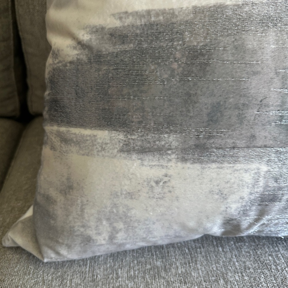 Z Gallerie Modern Silver, black, ivory 24”x24”pillow cover set of 2. - Picture 8 of 11